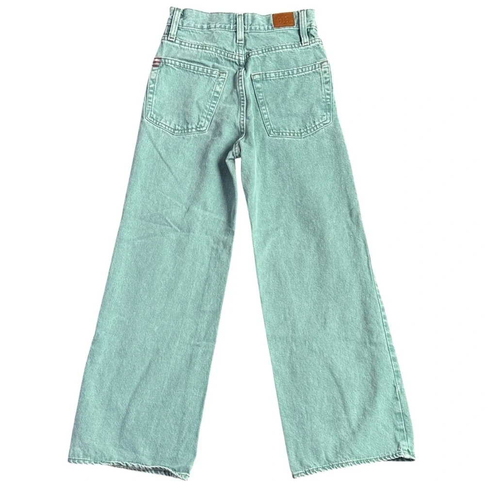 Urban Outfitters BDG High & Wide Jeans Baggy Barrel Skate Denim Mint Green 24 - Picture 2 of 15